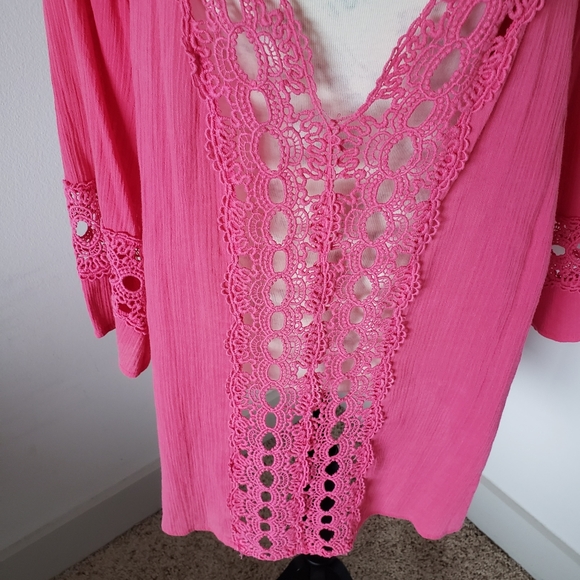 🏖la BLANCA pink cotton cover up size medium 🌴 - Picture 5 of 6